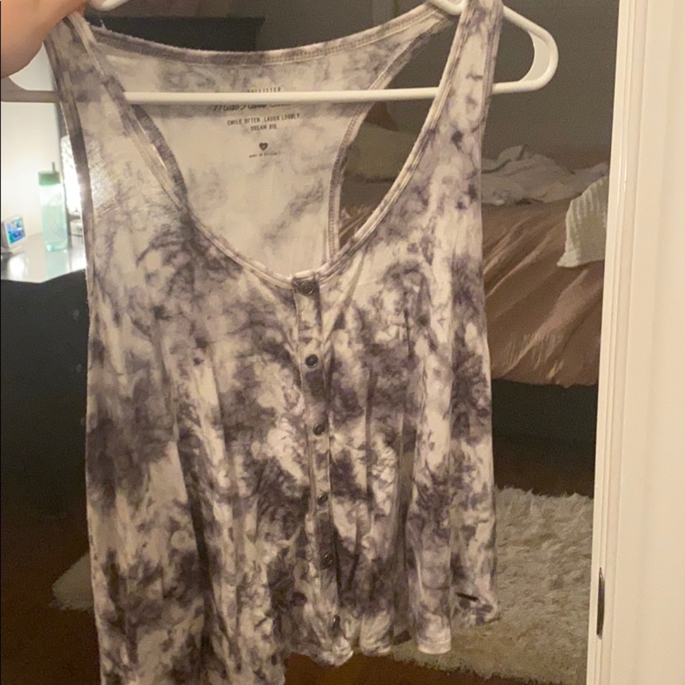 Gray tie-dye tank from Pink